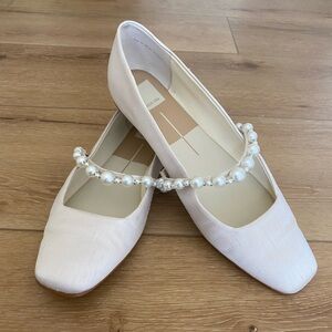 Dolce Vita Roxana Satin Pearl Strap Mary Jane Ballet Flats